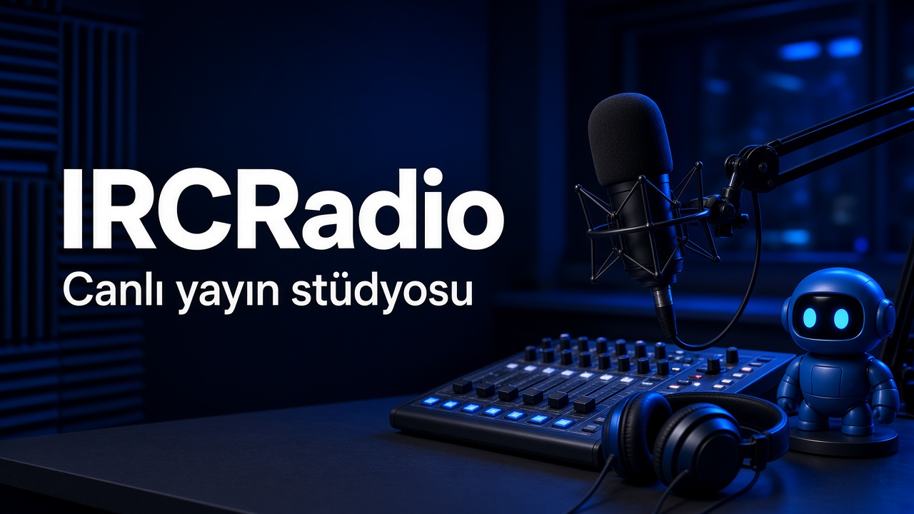 IRCRadio stüdyo masası ve mikrofon